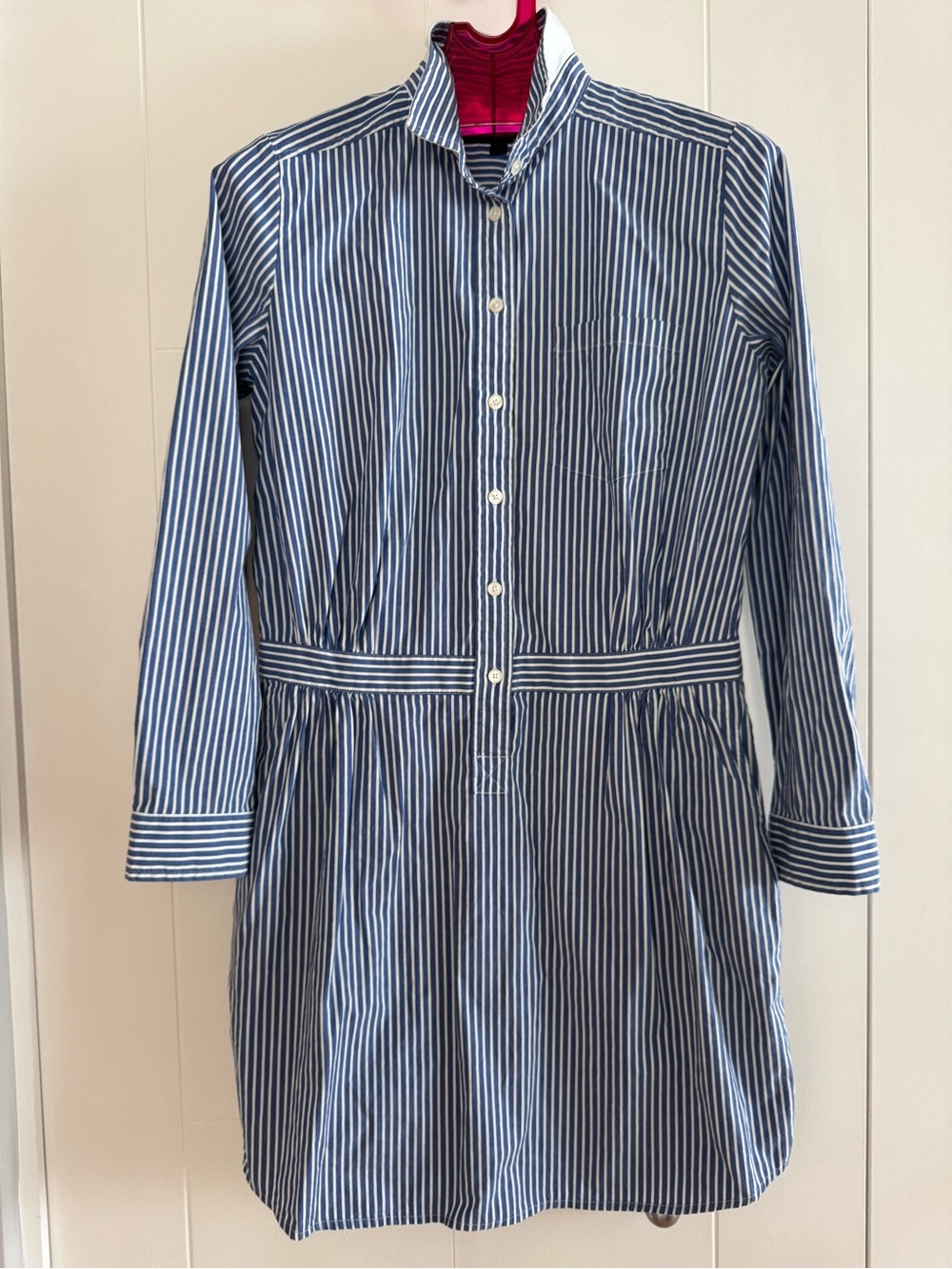 Banana Republic Blue & White Striped Shirt Dress - Size 8